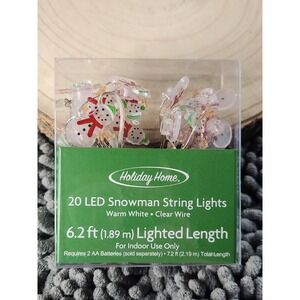 Holiday Home LED Miniature Snowman Lights For‎ Indoor Use Only 6.2ft~NEW~RARE